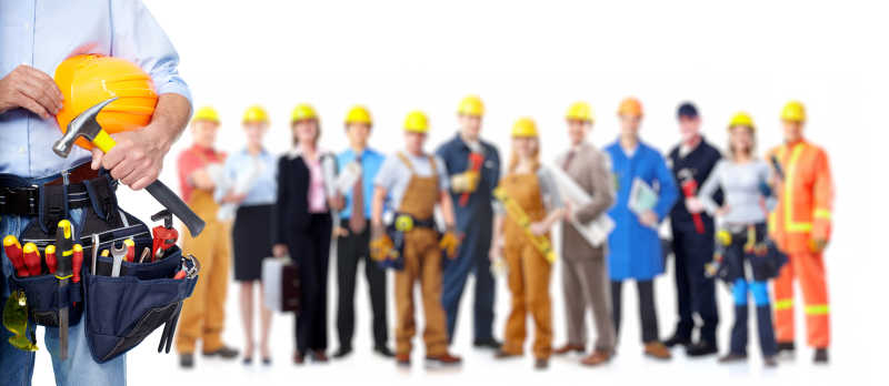 带工具建筑工人