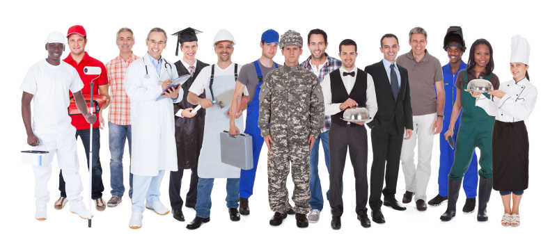 一群专业各行职业的人士