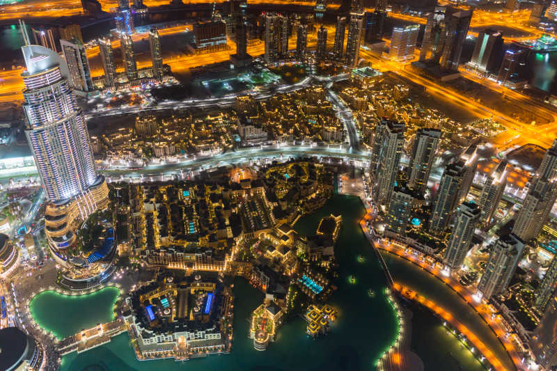迪拜城市美丽的夜景