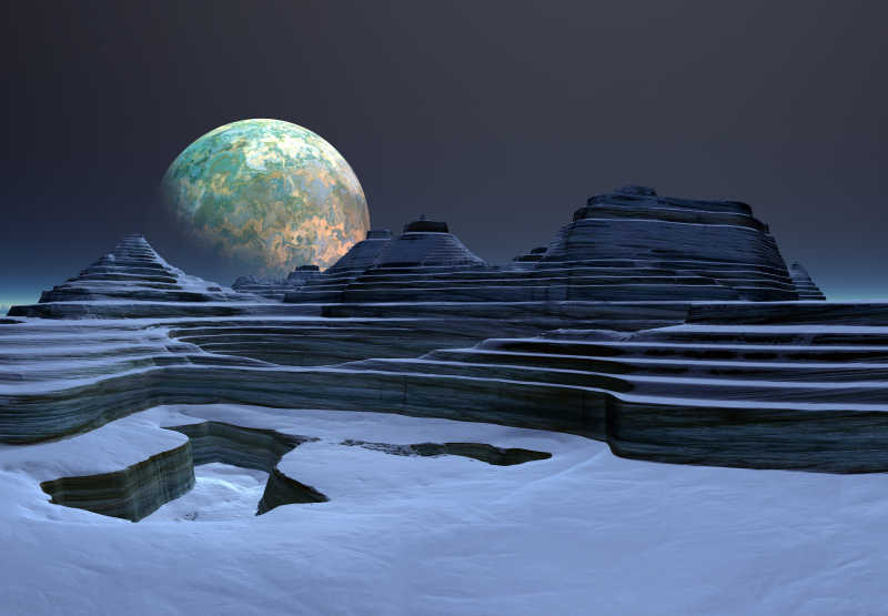 3D渲染异形星球美景
