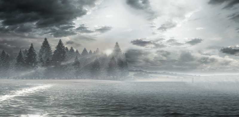 灰色的乡村风光