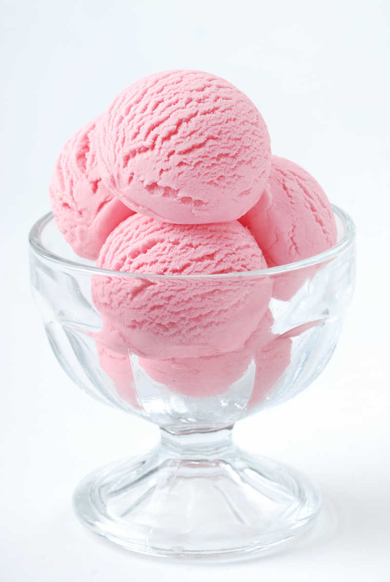 美味的各种口味的冰淇淋球