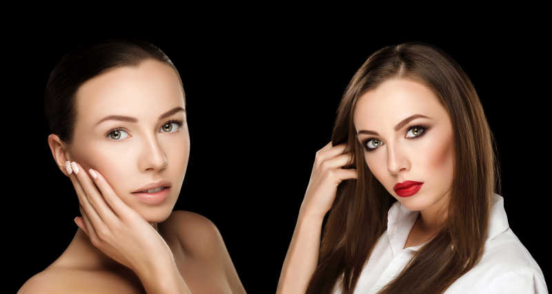 美女化妆前和化妆后对比