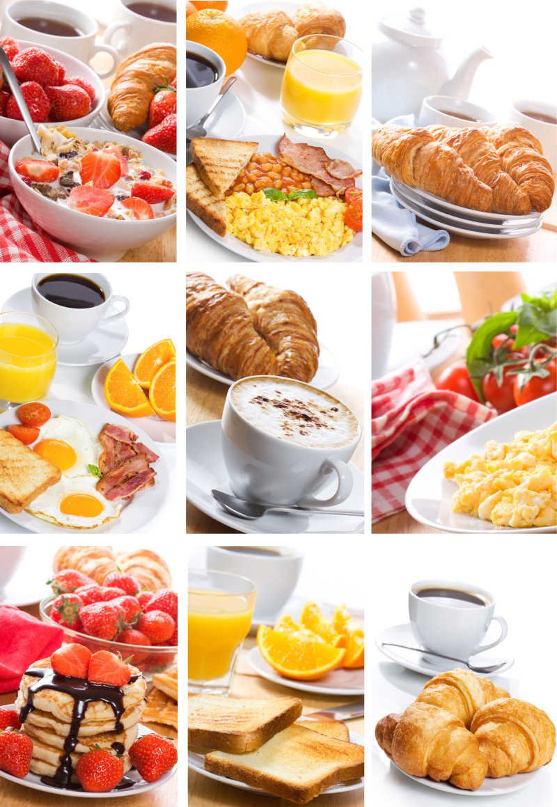 健康早餐的拼贴