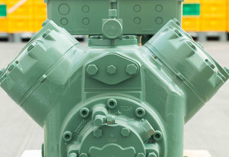 绿色的空气压缩机