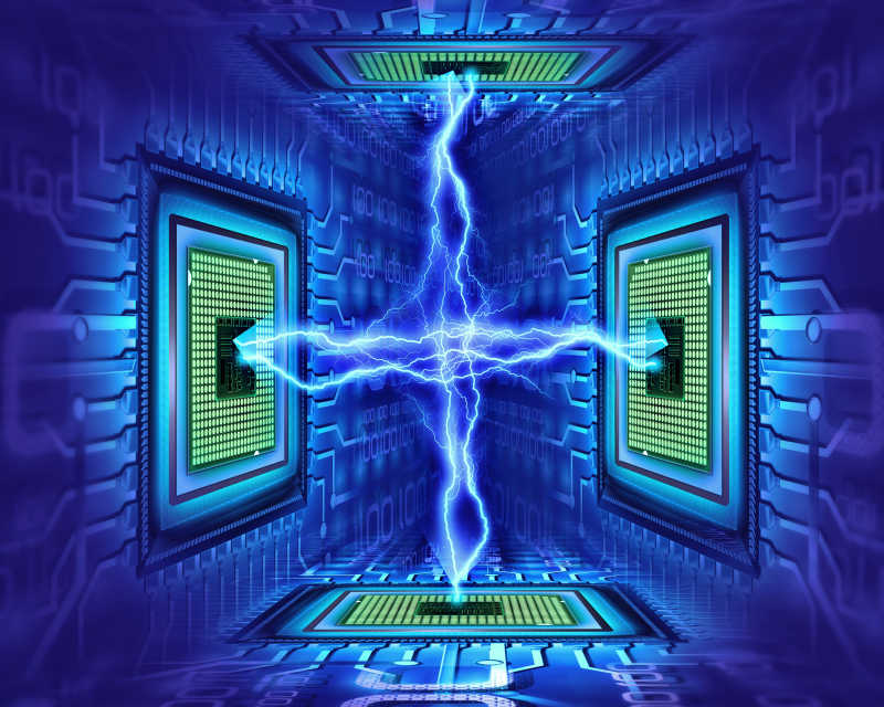 电子芯片的抽象概念图