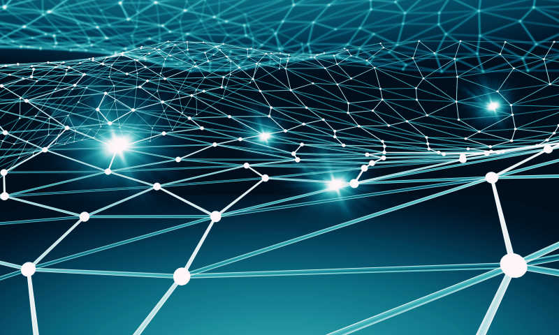 具有社会连接线的蓝色背景