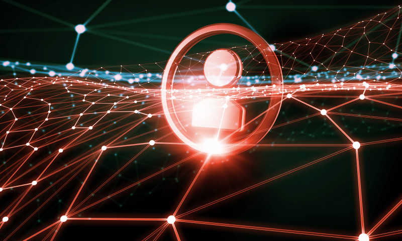 具有社会连接线的红色背景图像