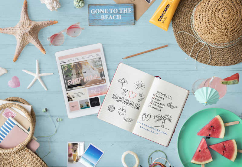 假期旅游行程概念