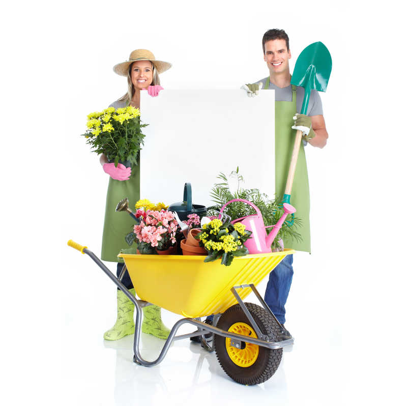 园丁夫妇和手推车