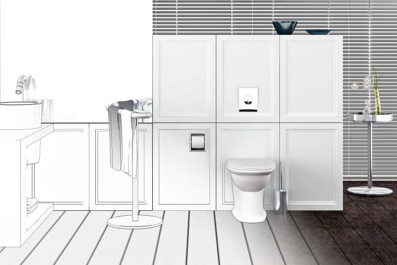 装修中的卫生间