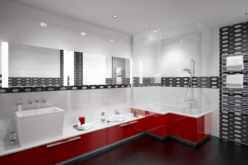 红色重音浴室