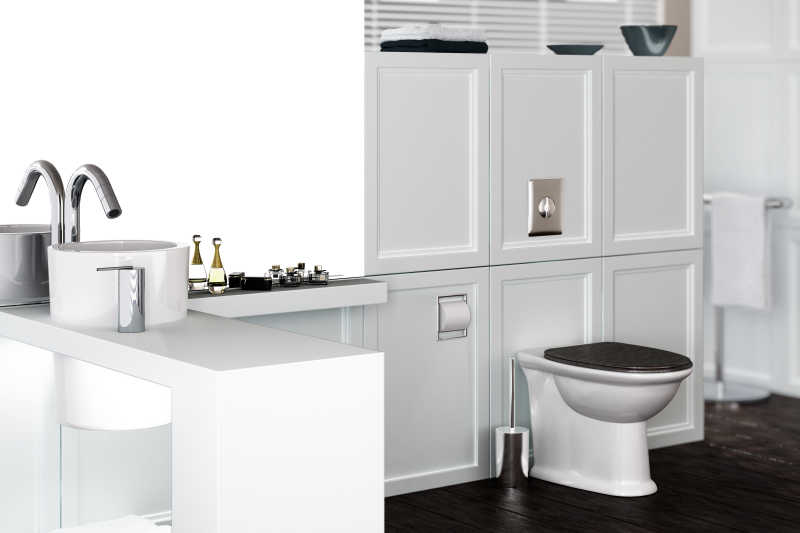 高档白色主题浴室设计