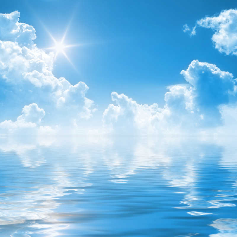 蓝天和水的背景图片 蓝天白云和水的背景素材 高清图片 摄影照片 寻图免费打包下载