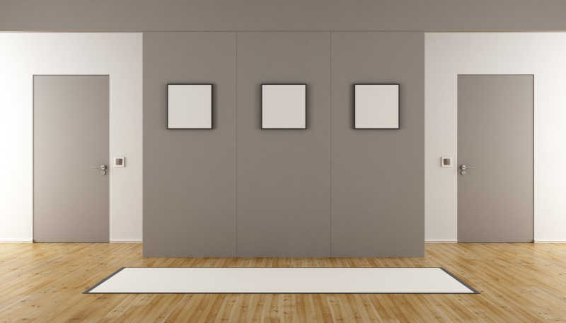 灰白色的室内设计与空白的房间