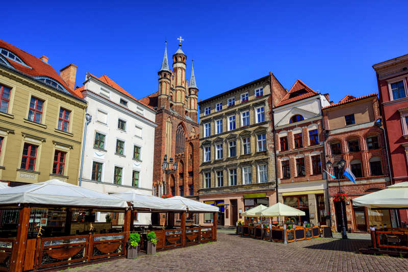 波兰中心广场红砖哥特式建筑