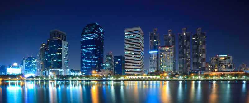 美丽的曼谷城市夜景