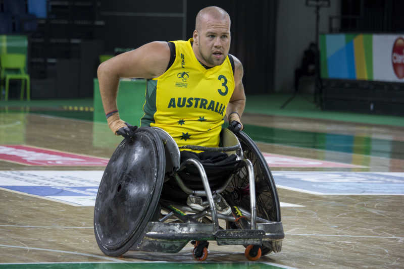 国际轮椅橄榄球锦标赛上的运动员