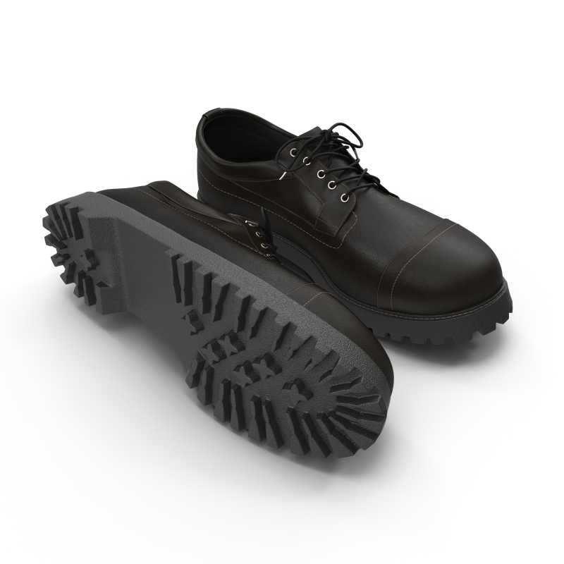 白色背景上的黑色男鞋