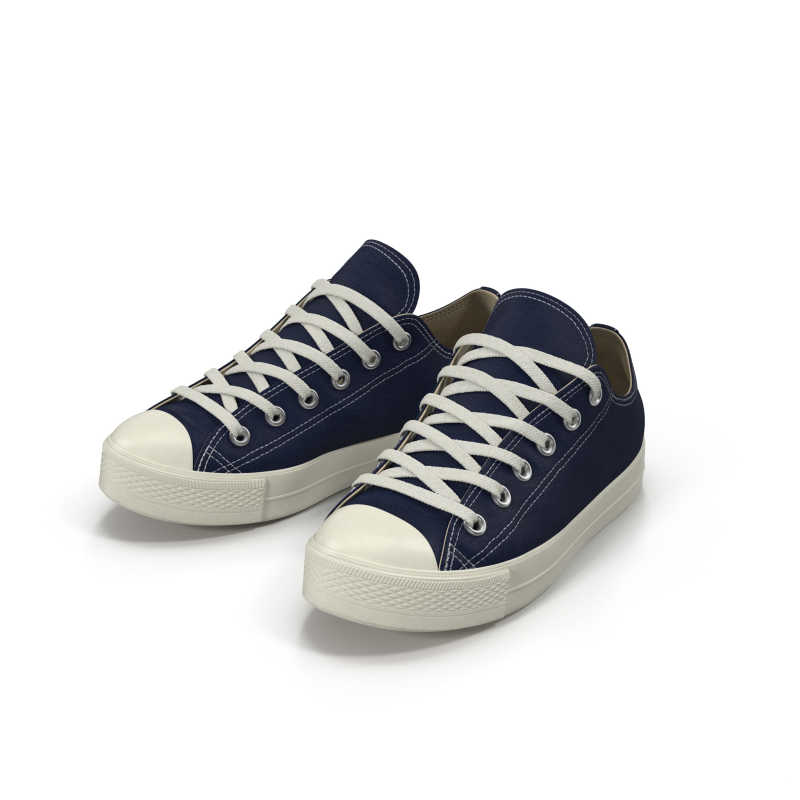 白色背景上的男士帆布鞋