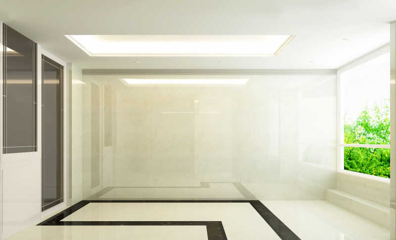 房间里玻璃的浴室