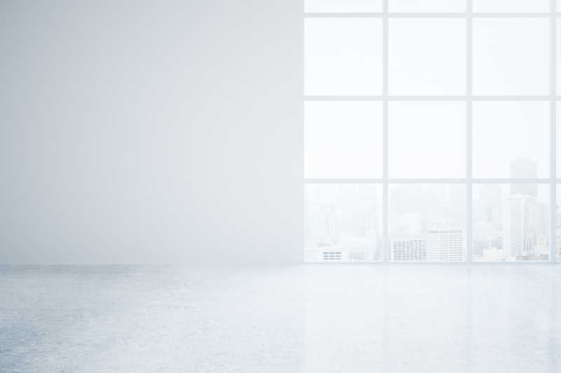 空旷的室内的白色墙壁