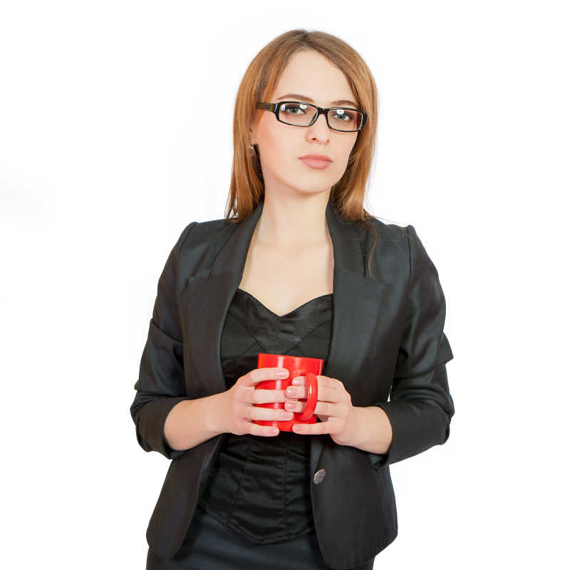 性感的黑色职业装秘书