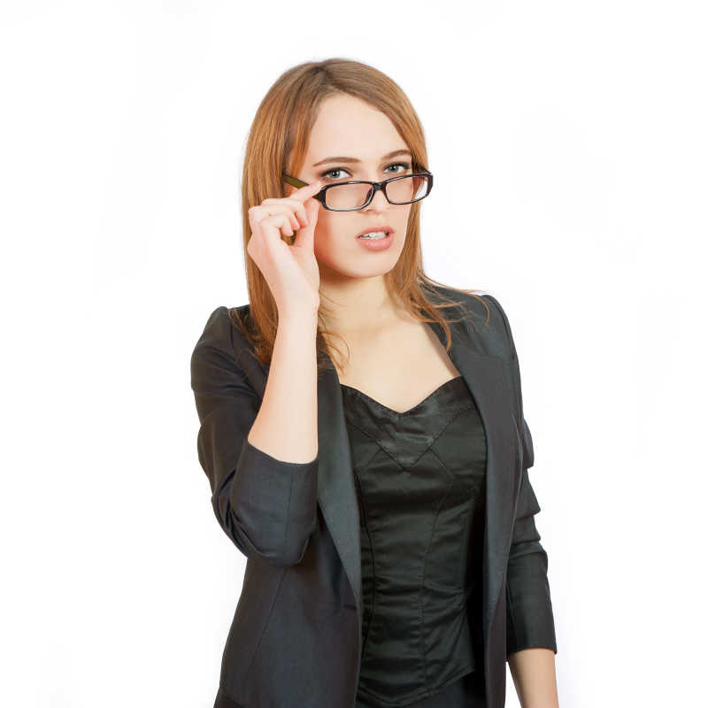 摆着性感姿势的女秘书