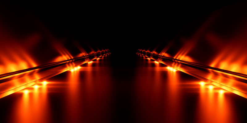 通道里的橙色灯光