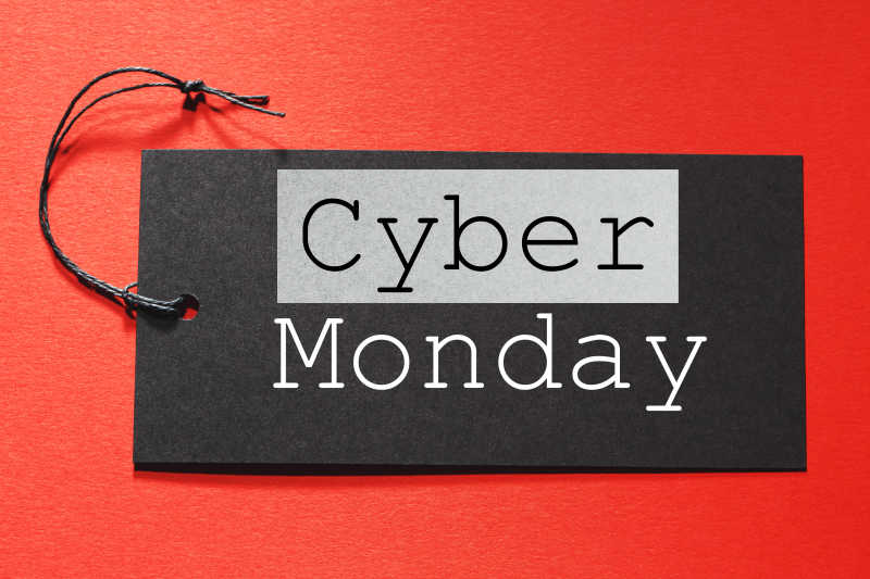 黑色标签上的星期一