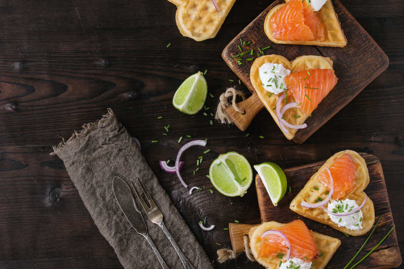 美味的盐腌鲑鱼