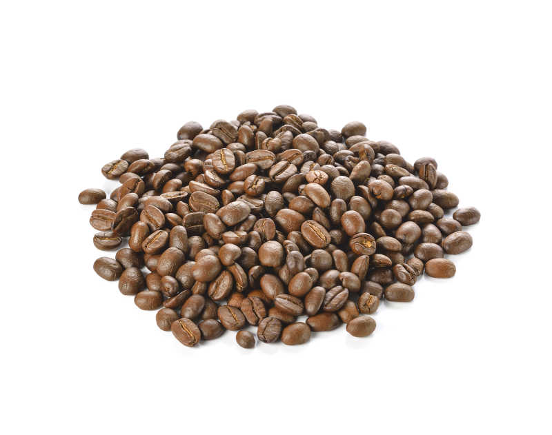 白色背景的咖啡豆