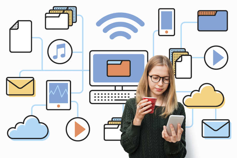 智能手机功能图标展示