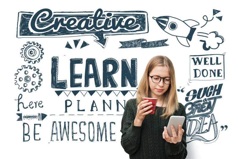 女孩学习顿悟概念