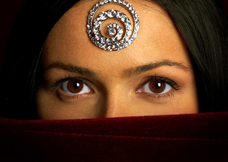 美女迷人的眼睛特写