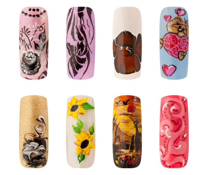 各种风格的手工指甲设计