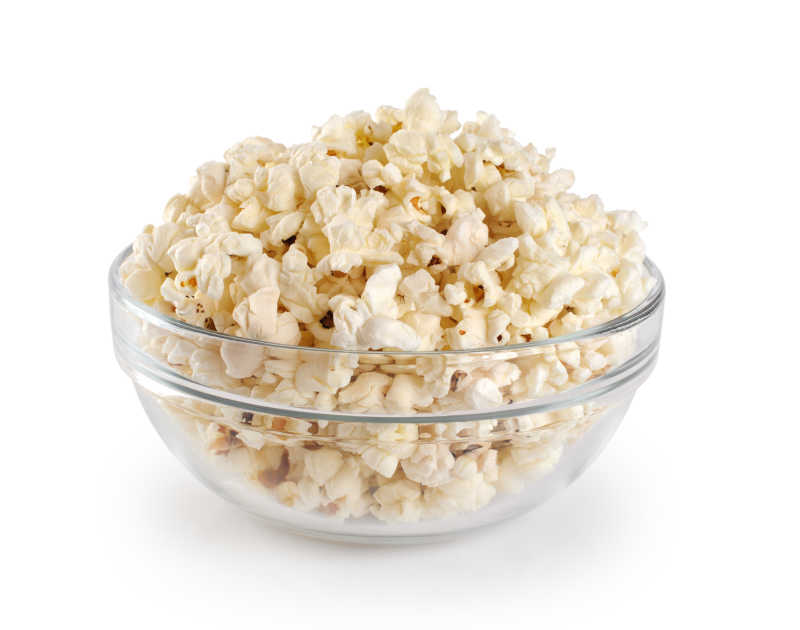 透明玻璃碗里的爆米花