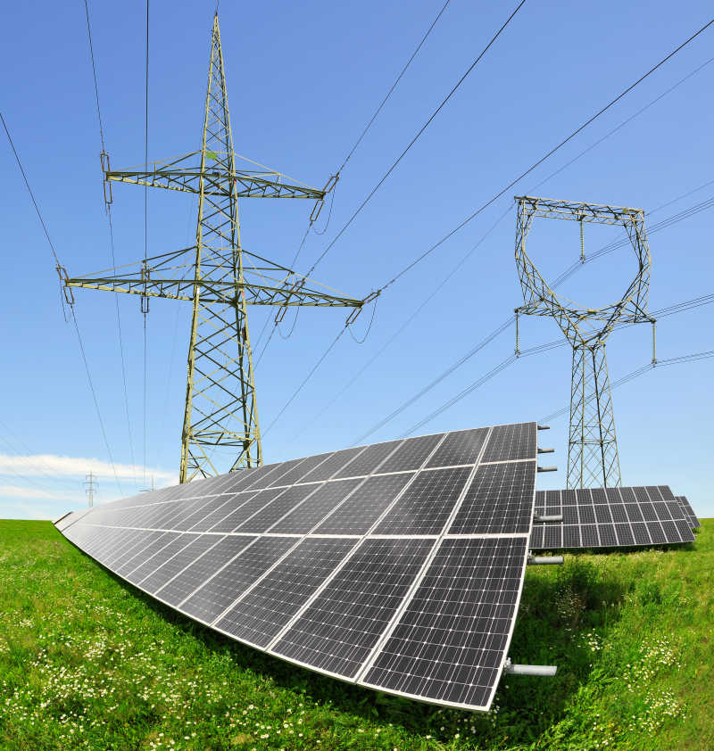 太阳能发电站的电池板