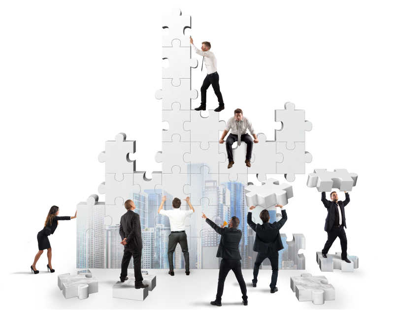 团队齐心合作搭建任务