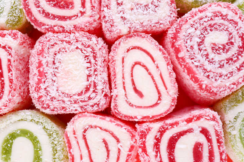 撒了糖霜的土耳其糖果背景