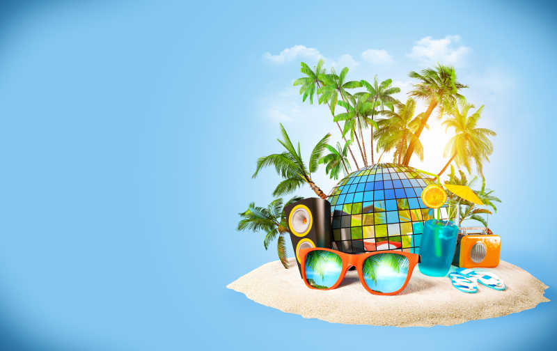 海滩上聚会旅游度假