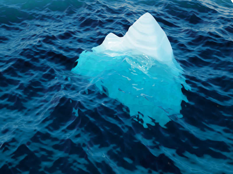 漂浮在海面上的菱形冰山
