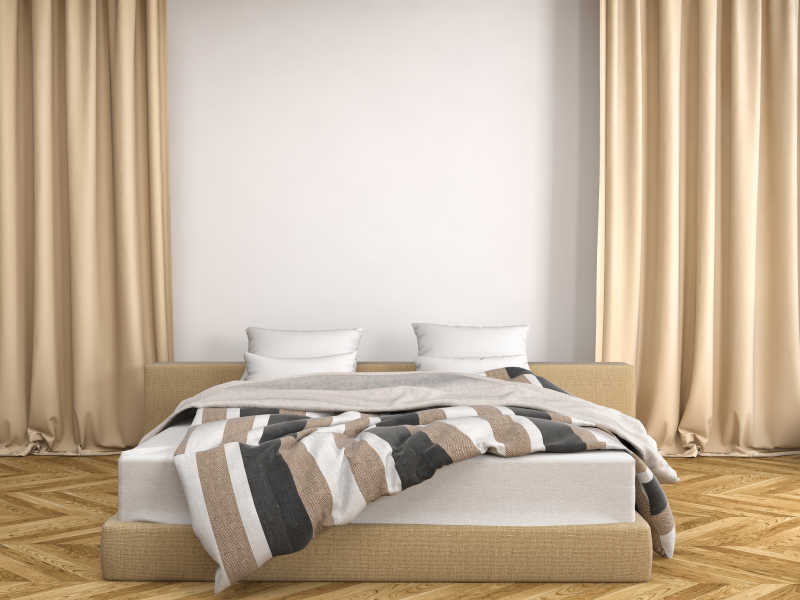 时尚简约的金色调的卧室设计