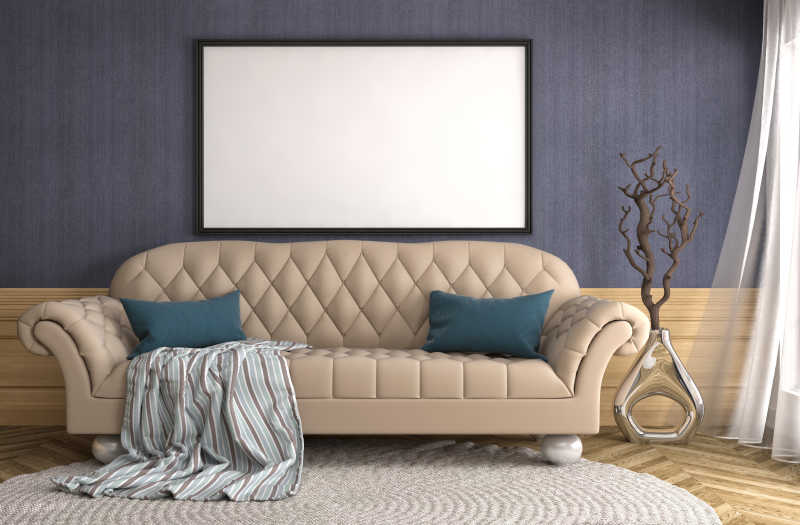 华丽优雅的白色皮具沙发