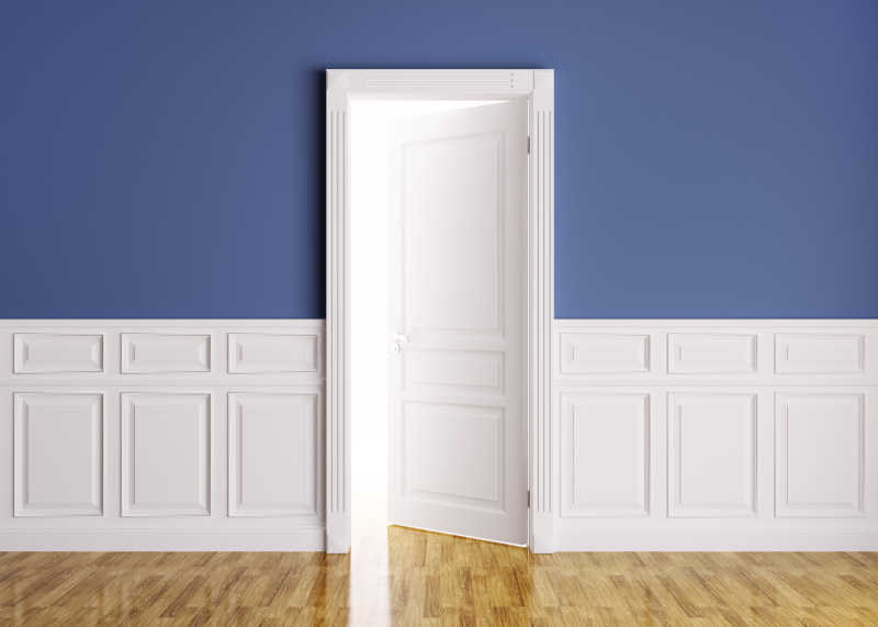 经典的室内的开着的门