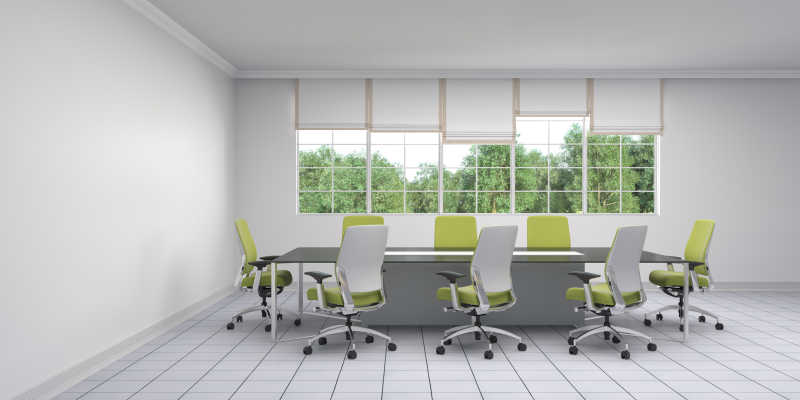 现代化空荡荡的办公室内部