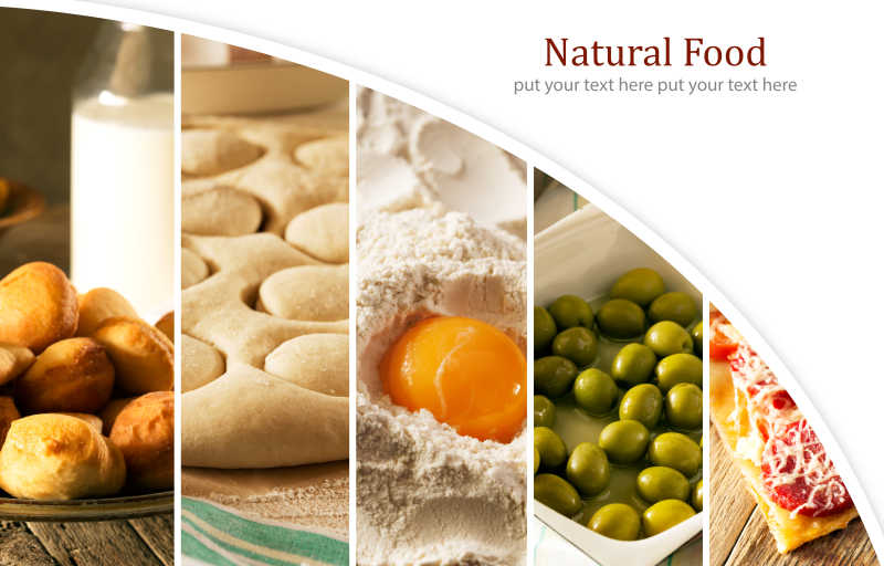 天然的美味食物拼贴