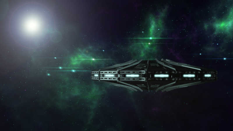 黑色宇宙中的飞碟