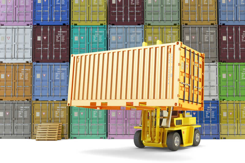 正在工作的装卸车