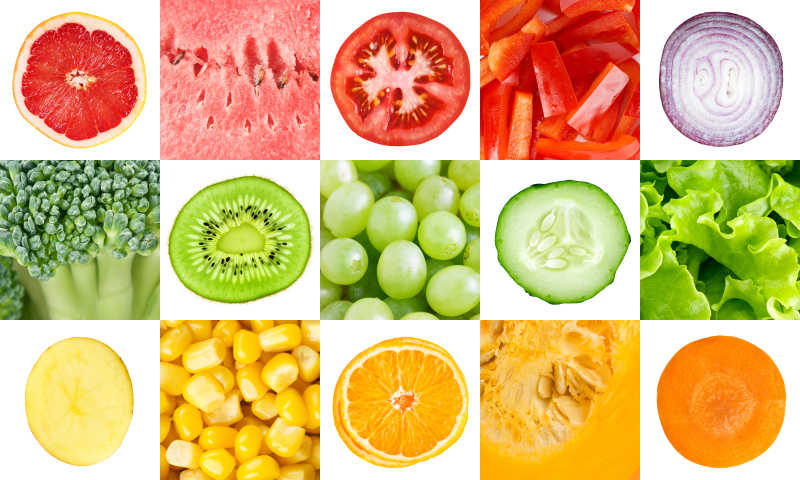 水果蔬菜的拼图